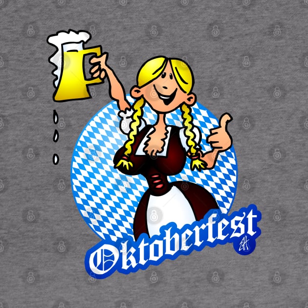 Oktoberfest - girl in a dirndl by Cardvibes